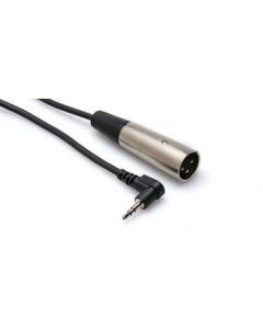 Hosa Microphone Cable, Right-angle 3.5 mm TRS to XLR Male, 1 ft