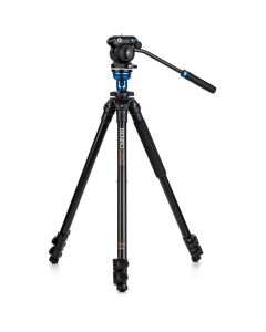 Benro A1573F Aluminum Tripod with S2 PRO Flat Base Fluid Video Head