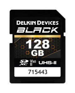Delkin 128GB Black UHS-II V60 SDXC Memory Card