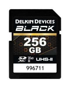 Delkin 256GB Black UHS-II V60 SDXC Memory Card