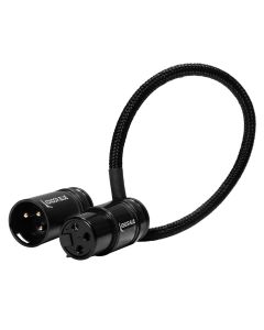 Kondor Blue 8" Straight Low Profile Right Angle XLR Cable - Raven Black