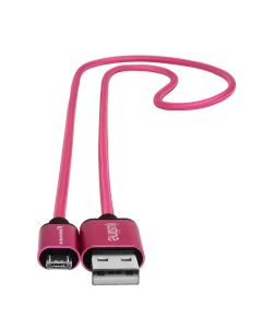 Kondor Blue iJustine Pink USB A to Micro USB Fast Charging Data Cable - 10"