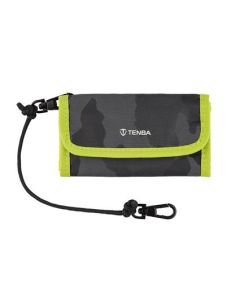 Tenba Reload CF 6 Card Wallet - Black Camouflage/Lime