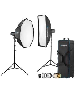 Westcott FJ400 Strobe 2-Light Location Kit w/ FJ-X2m & Rapid Box Switch Octa-M